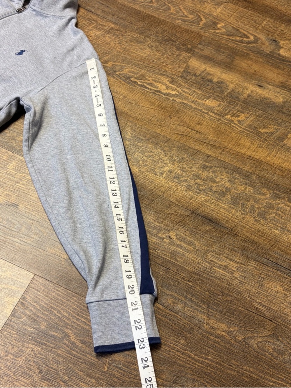 Polo Ralph Lauren Zip Sweatshirt Mens Medium Gray Mock Neck Logo Jacket Casual - Picture 12 of 13